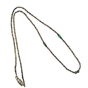 Vintage Dainty 925 Sterling Silver Liquid Bead Turquoise Southwest Necklace 17"